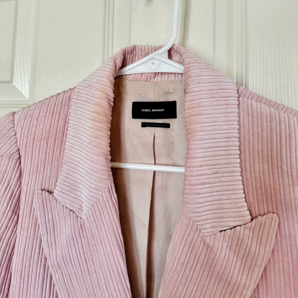 💥 CLEARANCE!!💥 Isabel Marant Malyake Pink Corduroy Blazer single breasted… - Picture 10 of 14